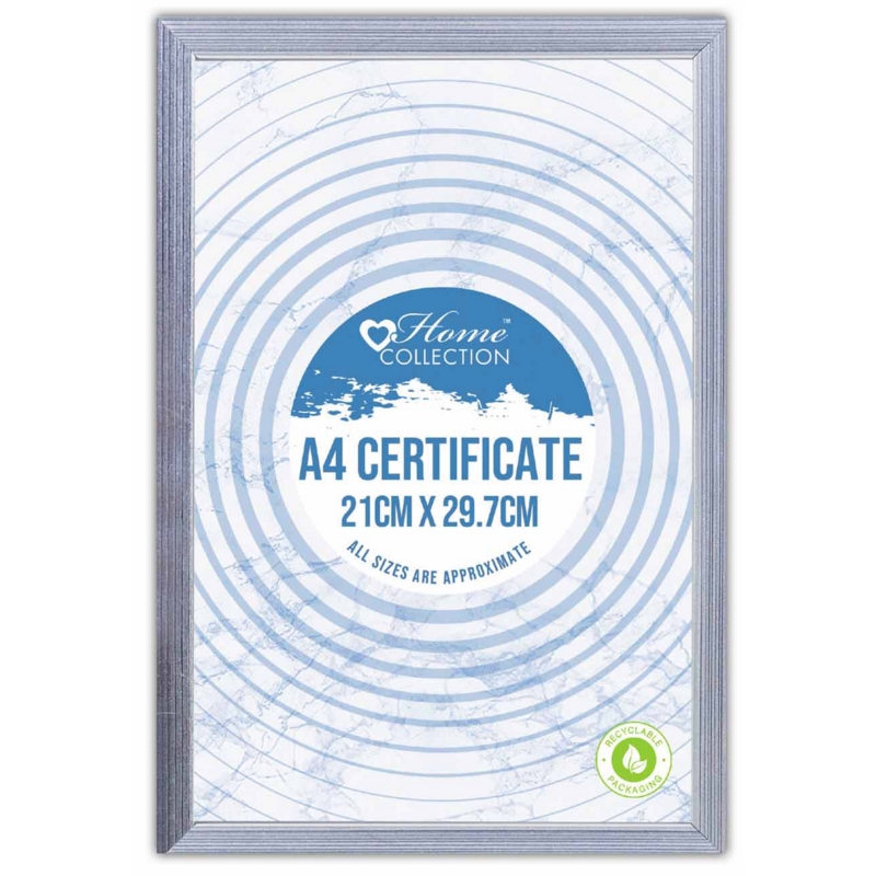 A4 Silver Photo Frame with Glass Insert
